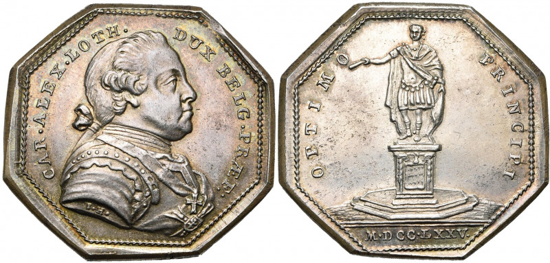 PAYS-BAS MERIDIONAUX, AR jeton, 1775, J.-B. Harrewyn. Etrennes pour 1776 - Erect...