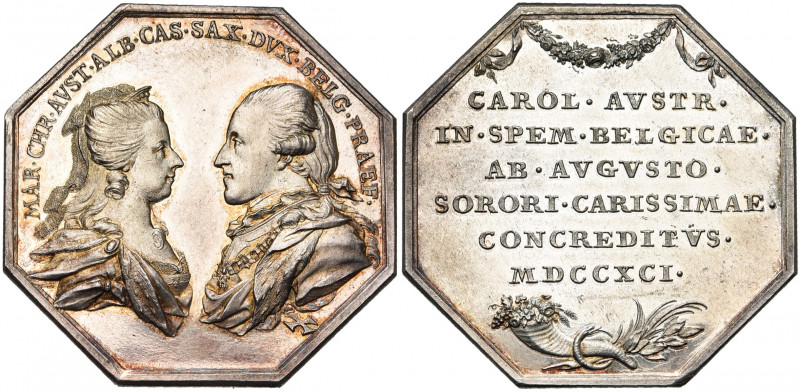 PAYS-BAS MERIDIONAUX, AR jeton, 1791, Th. van Berckel. Etrennes pour 1792 - Arri...