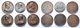 BELGIQUE, Royaume, lot de 6 médailles: s.d., Jouvenel, Jacques van Artevelde (AE, 46 mm); s.d., Simon, Henri de Brederode, Guillaume de Croy, Marnix d...