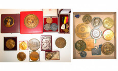 BELGIQUE, lot de 24 médailles, dont: 1905, Conseil provincial du Hainaut; 1912, Henri Van Laer; 1913, Armand Hubert; 1943, Léopold De Beer; 1951, Inte...
