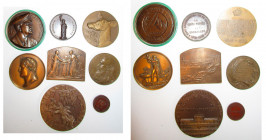 BELGIQUE - CONGO BELGE, lot de 8 médailles en bronze: 1881, A. Fisch, Mariage de la princesse Stéphanie et de l''archiduc Rodolphe d''Autriche; 1888, ...