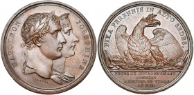 FRANCE, AE médaille, 1804 (an 13), Brenet. Fêtes du couronnement données à l''hôtel de ville de Paris. D/ T. accolées à d. de Napoléon Ier et de Josép...