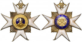 ITALIE, VATICAN, Ordre de Saint-Sylvestre, croix de commandeur en vermeil (décrochée de la bélière, manques dans l’émail des pointes, une pointe fauss...