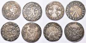PAYS-BAS SEPTENTRIONAUX, lot de 4 jetons en argent, Arquebusiers de Leyde, 1646, 1663, 1665 et 1669.
Très Beau