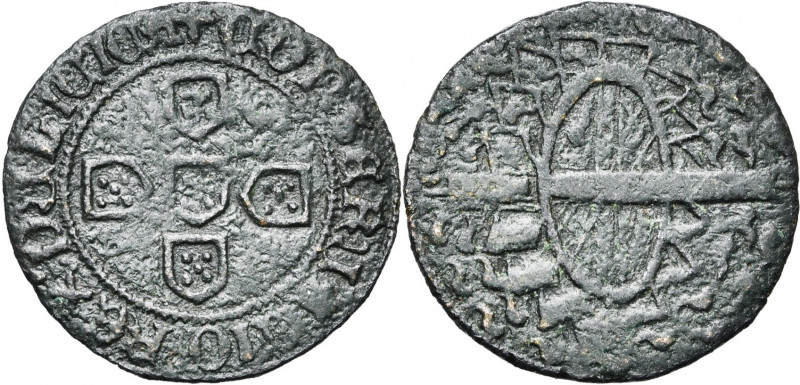 PORTUGAL, Cu jeton, s.d. Alphonse V (1438-1481), dit l''Africain. D/ + CONSERVAC...