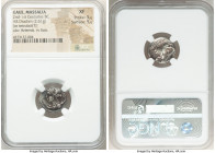 GAUL. Massalia. Ca. 2nd-1st centuries BC. AR drachm (15mm, 2.61 gm, 5h). NGC XF 5/5 - 5/5. Draped bust of Artemis left, seen from front, wearing steph...
