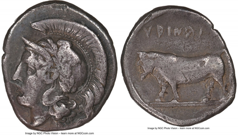 CAMPANIA. Hyria. Ca. 405-385 BC. AR didrachm (22mm, 1h). NGC VF, scuff. Ca. 405-...