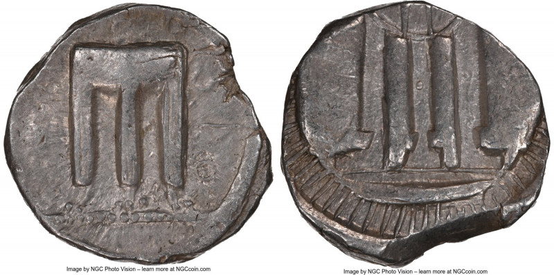 BRUTTIUM. Croton. Ca. 480-430 BC. AR stater (20mm, 4h). NGC Choice VF. ϘPO (retr...