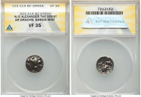 MACEDONIAN KINGDOM. Alexander III the Great (336-323 BC). AR drachm (16mm, 12h). ANACS VF 35. Late lifetime-early posthumous issue of Sardes, ca. 323-...