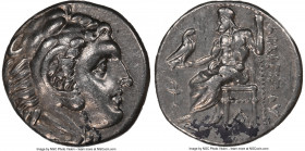 MACEDONIAN KINGDOM. Philip III Arrhidaeus (323-317 BC). AR drachm (16mm, 11h). NGC AU. Sardes, 323-319 BC. Head of Heracles to right, wearing lion ski...