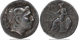THRACIAN KINGDOM. Lysimachus (305-281 BC). AR tetradrachm (35mm, 12h). NGC Choice Fine. Magnesia. Diademed head of deified Alexander III right, with h...