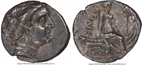 EUBOEA. Histiaea. Ca. 3rd-2nd centuries BC. AR tetrobol (14mm, 6h). NGC Choice XF. Head of nymph right, wearing vine-leaf crown, earring and necklace ...