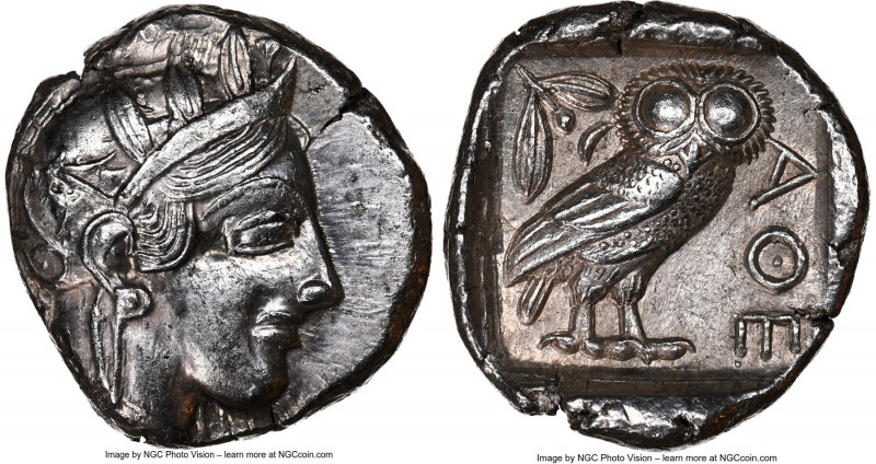 ATTICA. Athens. Ca. 440-404 BC. AR tetradrachm (25mm, 17.16 gm, 7h). NGC Choice ...