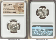 ATTICA. Athens. Ca. 440-404 BC. AR tetradrachm (23mm, 17.20 gm, 4h). NGC Choice AU 5/5 - 4/5. Mid-mass coinage issue. Head of Athena right, wearing ea...