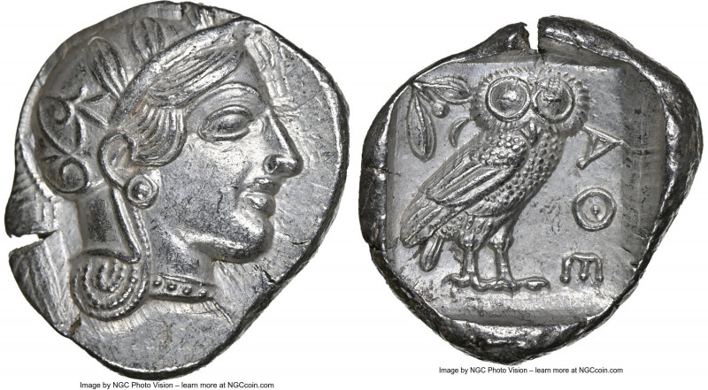 ATTICA. Athens. Ca. 440-404 BC. AR tetradrachm (27mm, 17.18 gm, 3h). NGC Choice ...
