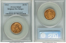 Albert I gold 20 Francs 1914 MS65 PCGS, Brussels mint, KM78. 

HID09801242017

© 2022 Heritage Auctions | All Rights Reserved