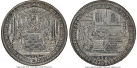 Augsburg. Free City silver "200th Anniversary of the Augsburg Confession" Medal 1730-Dated MS64 NGC, Whiting-369. 30.5mm. By C.E. Muller. HEILIGE SIE ...