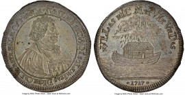 Hall. Free City silver "200th Anniversary of the Reformation" 2 Ducat 1717-Dated MS64 NGC, Goppel-278, Whiting-309. Noah's Ark. IVBILAEI SECVNDI SOLEN...