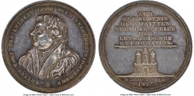 Hamburg. Free City silver "300th Anniversary of the Reformation" Medal 1817-Dated MS61 NGC, Whiting-557, Goppel-443. 41mm. GOTTES WORT UND LUTHERS LEH...