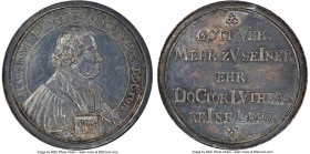 Nürnberg. Free City silver "200th Anniversary of the Reformation" Medal ND (1717) MS62 NGC, Whiting-222. 32mm. By M. Brunner. MARTINVS LVTHERVS THEOLO...