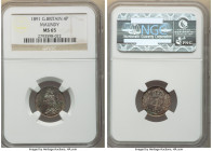 Victoria 4-Piece Certified Maundy Set 1891 NGC, 1) Penny - MS64, KM770 2) 2 Pence - MS61, KM771 3) 3 Pence - MS65, KM772 4) 4 Pence - MS65, KM773 KM-M...