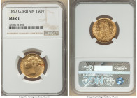 Victoria gold Sovereign 1857 MS61 NGC, KM736.1, S-3852. AGW 0.2355 oz. 

HID09801242017

© 2022 Heritage Auctions | All Rights Reserved