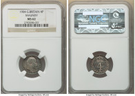 Edward VII 4-Piece Certified Maundy Set 1904 NGC, 1) Penny - MS63, KM795, S-3989 2) 2 Pence - MS63, KM796, S-3988 3) 3 Pence - MS64, KM797.2, S-3987 4...