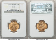Edward VII gold Sovereign 1910 MS63 NGC, KM805. Pale olive toning on peripheries. AGW 0.2355 oz. 

HID09801242017

© 2022 Heritage Auctions | All Righ...