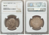 George V 1/2 Crown 1915 MS65 NGC, KM818.1, S-4011. Rose-gray toned with peach highlights. 

HID09801242017

© 2022 Heritage Auctions | All Rights Rese...
