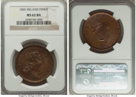 George III Penny 1805 MS62 Brown NGC, KM148.1. Bold strike and red infused chocolate surfaces, die rust beneath chin mentioned for accuracy. 

HID0980...