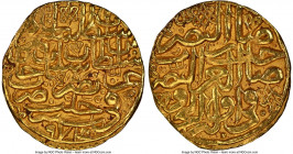 Ottoman Empire. Selim II (AH 974-982 / AD 1566-1574) gold Sultani AH 974 (AD 1566/1567) AU Details (Bent) NGC, Halab mint (in Syria), A-1324. 3.40gm. ...