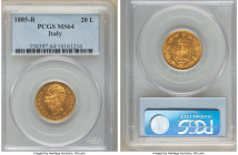Umberto I gold 20 Lire 1885-R MS64 PCGS, Rome mint, KM21. Cartwheel luster, with deep sunset-golden color. 

HID09801242017

© 2022 Heritage Auctions ...