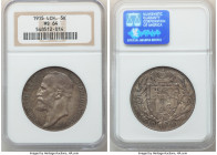 Johann II 5 Kronen 1915 MS64 NGC, KM-Y4. Mintage: 10,000. Last year of type. 

HID09801242017

© 2022 Heritage Auctions | All Rights Reserved