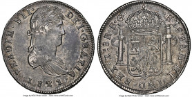 Zacatecas. Ferdinand VII "Royalist" 8 Reales 1821 Zs-RG AU55 NGC, Zacatecas mint, KM111.5. "HISPAN" spelling variety. 

HID09801242017

© 2022 Heritag...