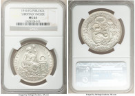 Republic Sol 1916-FG MS64 NGC, Lima mint, KM196.27. Variety with "Libertad" incuse. One year type. 

HID09801242017

© 2022 Heritage Auctions | All Ri...