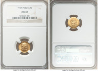 Republic gold 1/5 Libra 1927 MS65 NGC, Lima mint, KM210. Mintage: 14,000. First rate golden luster and full strike. 

HID09801242017

© 2022 Heritage ...