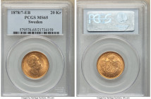 Oscar II gold 20 Kronor 1878/7-EB MS65 PCGS, Stockholm mint, KM748. Ample mint frost and cascading luster. 

HID09801242017

© 2022 Heritage Auctions ...
