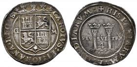 Charles-Joanna (1504-1555). 4 reales. Mexico. G. (Cal-128). Ag. 13,28 g. Shield between G - M. Patina. Choice VF. Est...450,00. 

Spanish Descriptio...