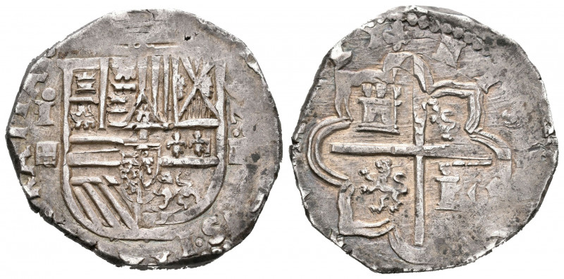 Philip II (1556-1598). 4 reales. 1592. Segovia. I. (Cal-543). Ag. 13,57 g. Date ...