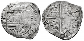 Philip III (1598-1621). 4 reales. (1608). Segovia. Árbol. (Cal-Unlisted). Ag. 13,46 g. This specimen presents the aqueduct in a horizontal position an...