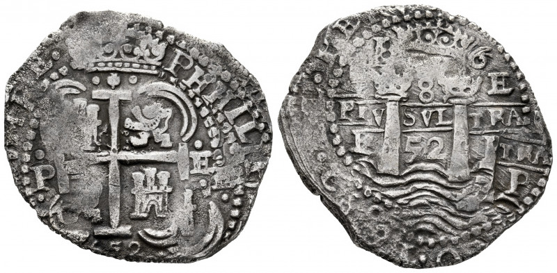 Philip IV (1621-1665). 8 reales. 1652. Potosí. E. (Cal-1500). Ag. 23,46 g. IPH6 ...