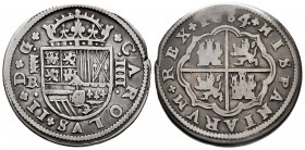 Charles II (1665-1700). 4 reales. 1684/3. Segovia. BR. (Cal-561). Ag. 12,55 g. Clear overdate. Rare. Almost VF. Est...200,00. 

Spanish Description:...
