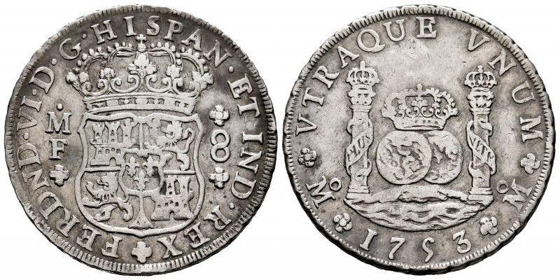 Ferdinand VI (1746-1759). 8 reales. 1753. Mexico. MF. (Cal-479). Ag. 26,74 g. VF...