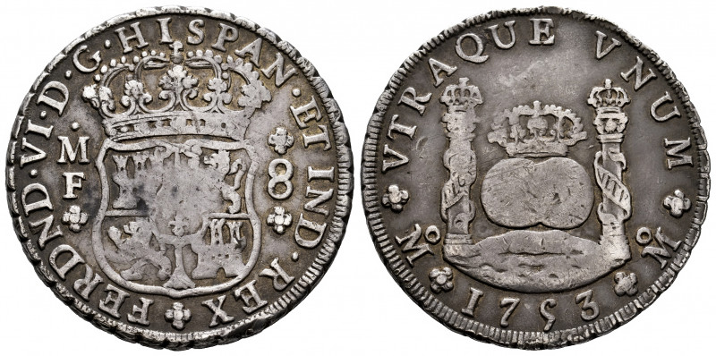 Ferdinand VI (1746-1759). 8 reales. 1753. Mexico. MF. (Cal-479). Ag. 27,02 g. Pa...