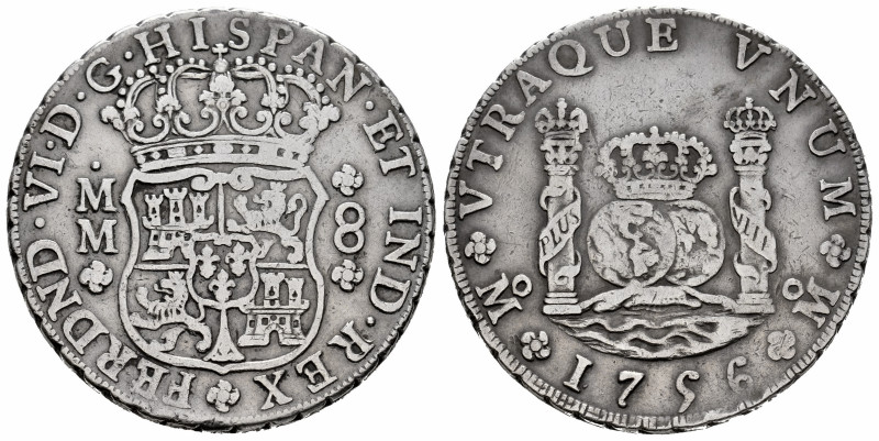 Ferdinand VI (1746-1759). 8 reales. 1756. Mexico. MM. (Cal-491). Ag. 26,74 g. VF...
