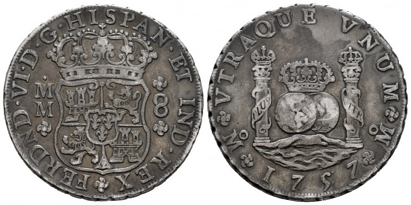 Ferdinand VI (1746-1759). 8 reales. 1757. Mexico. MM. (Cal-493). Ag. 26,62 g. Be...