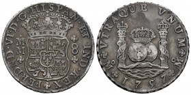 Ferdinand VI (1746-1759). 8 reales. 1757. Mexico. MM. (Cal-493). Ag. 26,62 g. Beautiful patina. Choice VF/VF. Est...350,00. 

Spanish Description: F...