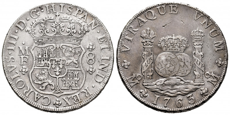 Charles III (1759-1788). 8 reales. 1763. Mexico. FM. (Cal-1086). Ag. 26,60 g. VF...