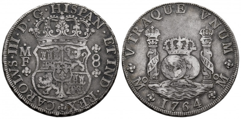 Charles III (1759-1788). 8 reales. 1764. Mexico. MF. (Cal-1087). Ag. 26,71 g. To...