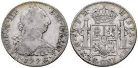 Charles III (1759-1788). 8 reales. 1776. Mexico. FM. (Cal-1110). Ag. 26,64 g. Choice F/Almost VF. Est...70,00. 

Spanish Description: Carlos III (17...